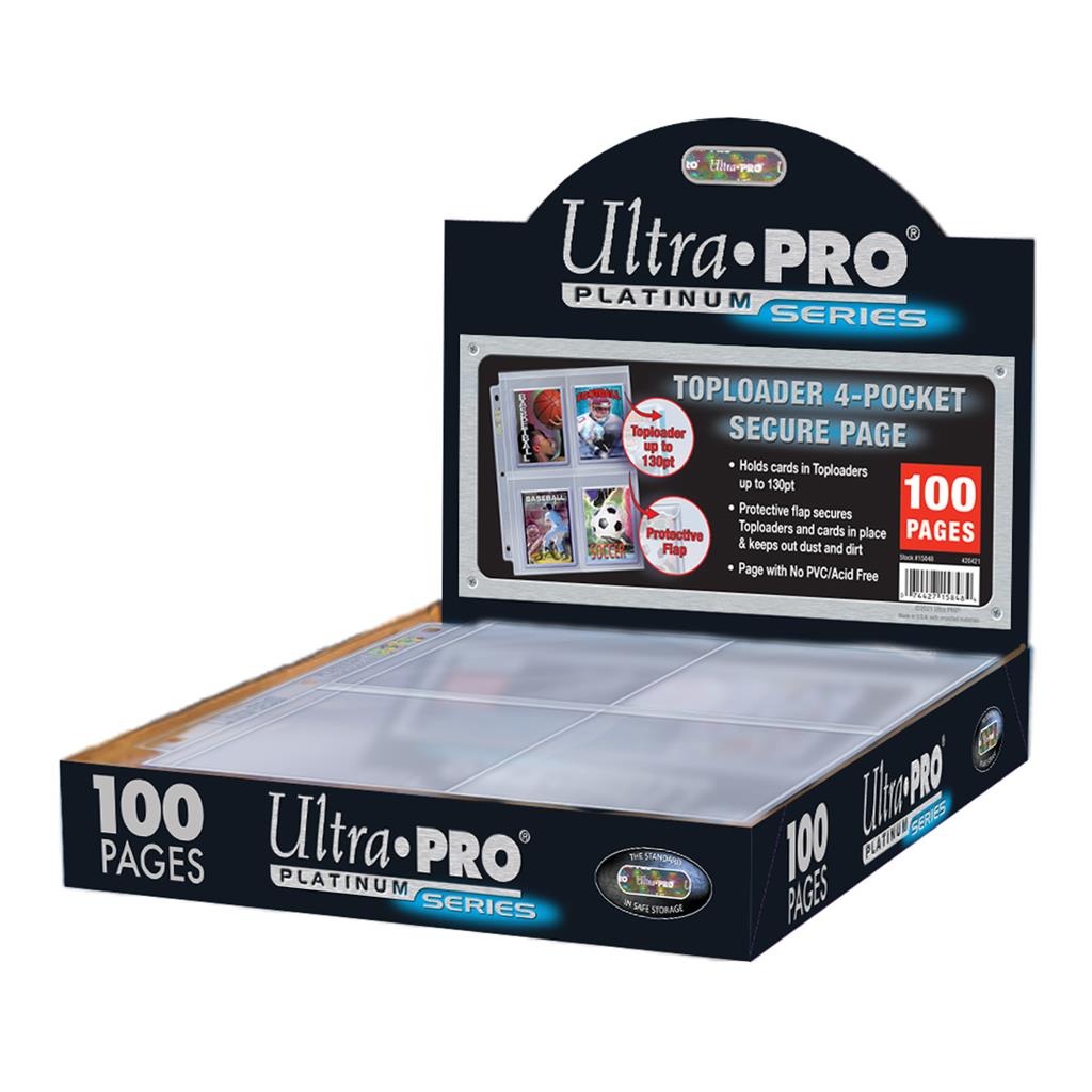 Ultra pro 4-pocket secure platinum page for toploaders - 1 stuk