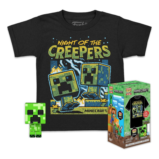 Minecraft Pocket POP & KIDS tee box - Blue Creeper maat L