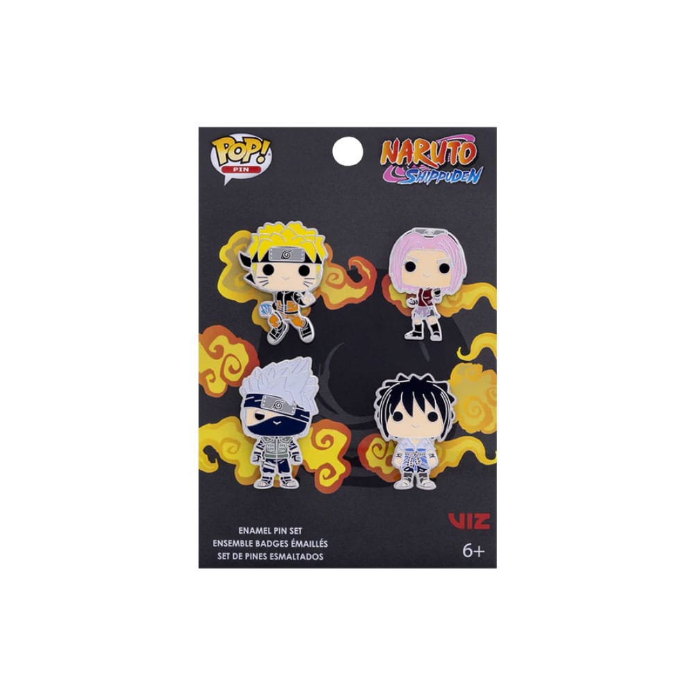 Naruto Enamel 4-set Pins Team 7 4cm