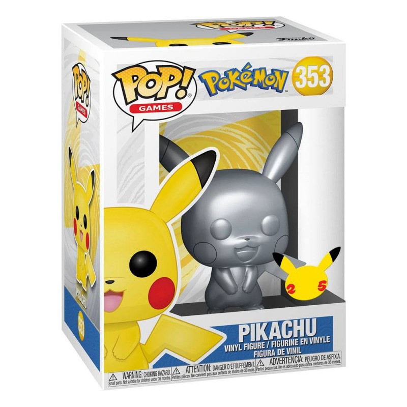 Funko Pop! Games - Pokemon - Pikachu Silver Edition 25th anniversary